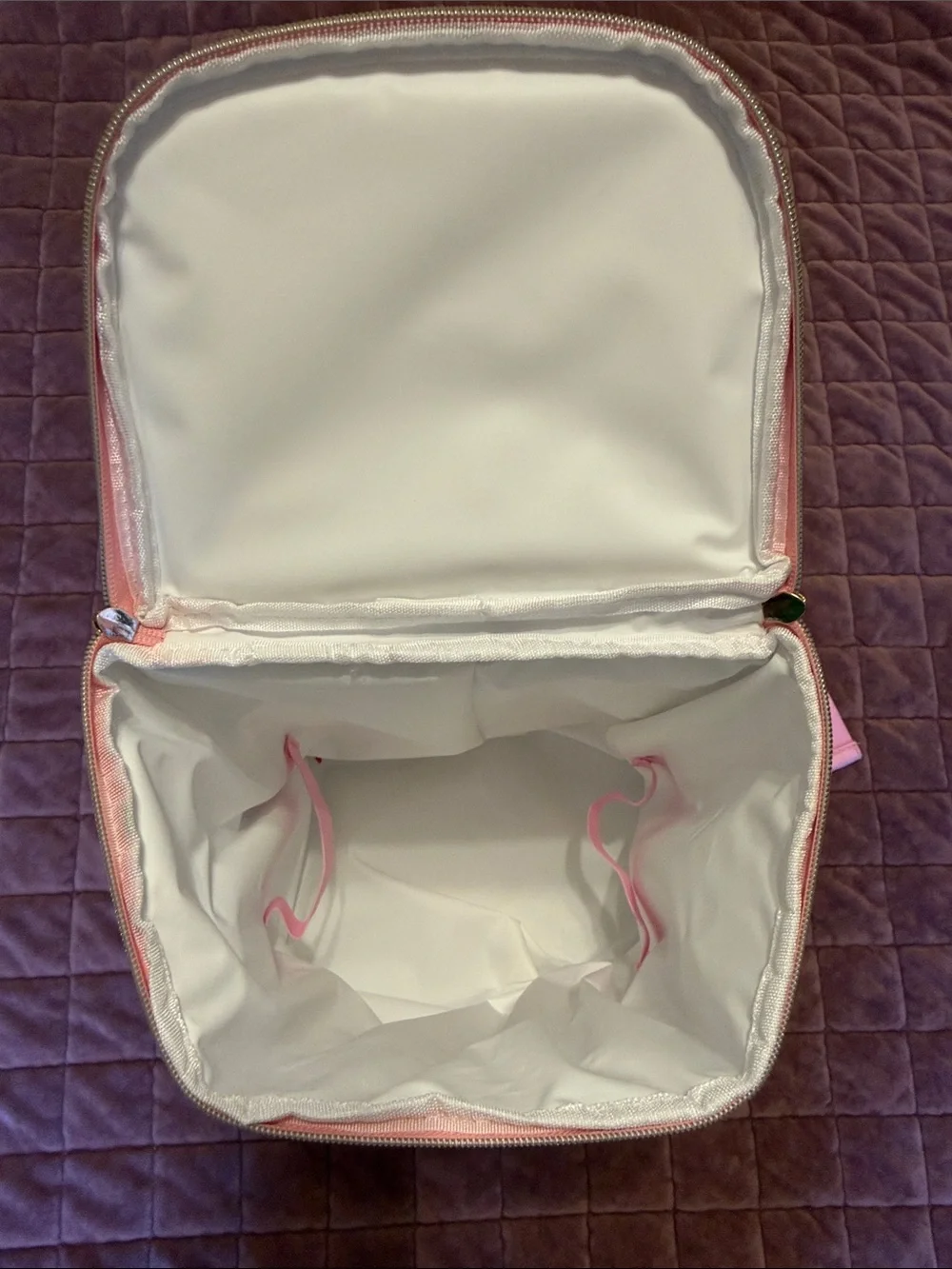 kate spade White & Pink Strawberry Print Cooler Backpack